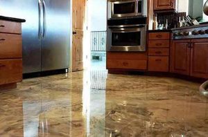 expoxy floor mogranville nj select basement waterproofing 3 300x198 Metallic Epoxy Flooring